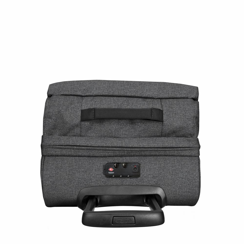 Eastpak TRANVERZ S, Kleiner Reisetrolley, Black Denim (grau), 42L, Rollkoffer mit 2 Rädern und TSA-Schloss