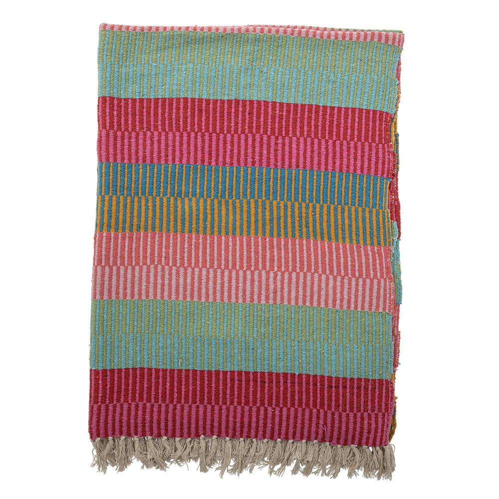 Bloomingville Isnel Decke mit recycelter Baumwolle Gestreift 160 x 130 cm