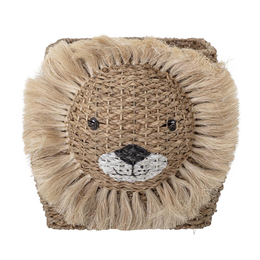 Bloomingville MINI Harrison Aufbewahrungskorb Natur Bankuan Grass Kinderzimmer Spielzeugkorb Löwe