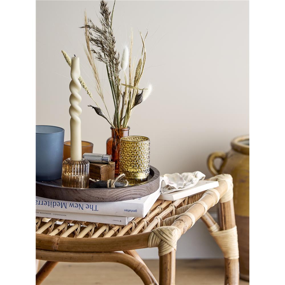 Bloomingville Sanga Tablett 30cm aus Holz mit 5 Teelichthalter aus Glas Kerzenhalter