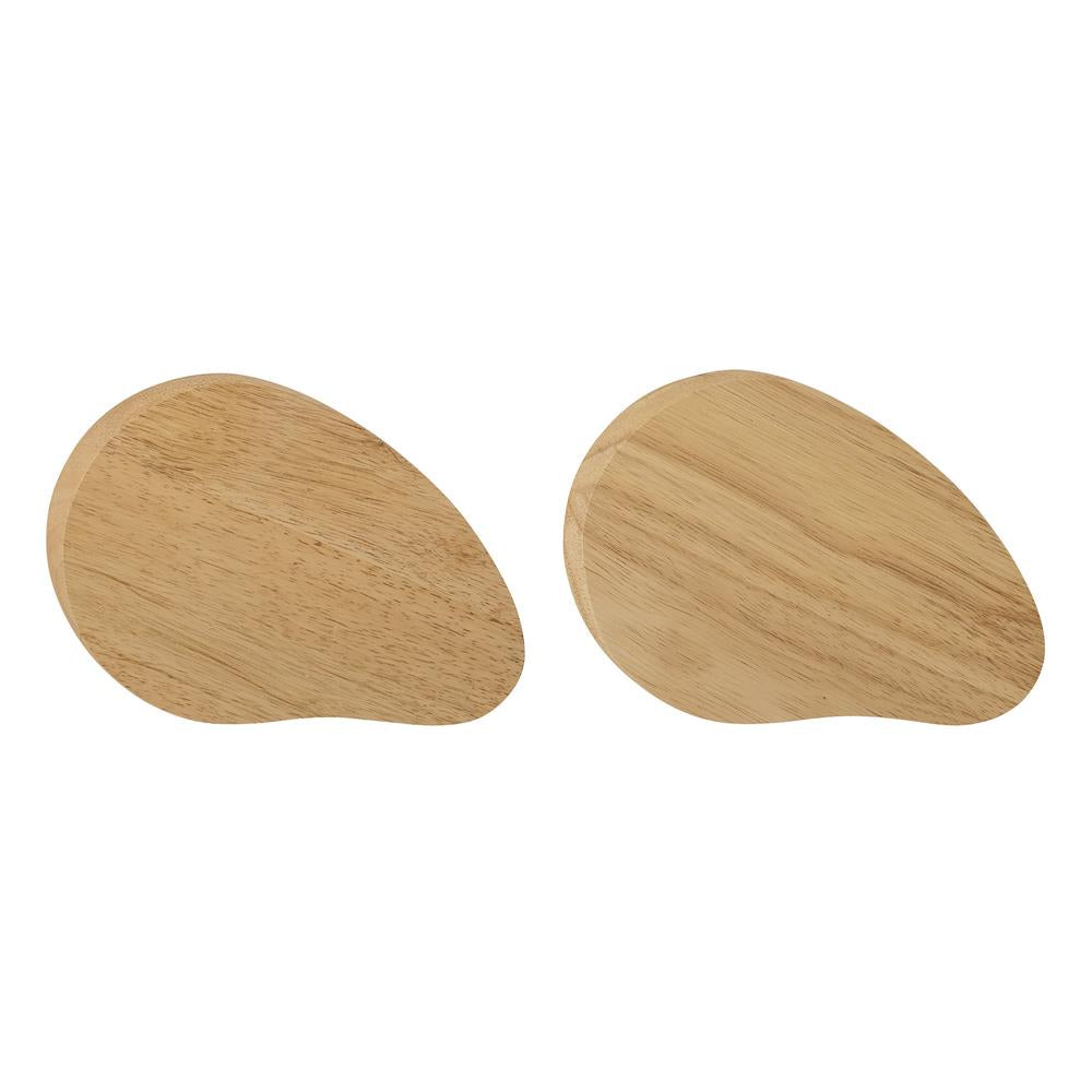 Bloomingville Gong Schneidebrett, 2er Set, Natur, aus Gummibaumholz, 23,5x16,5 cm