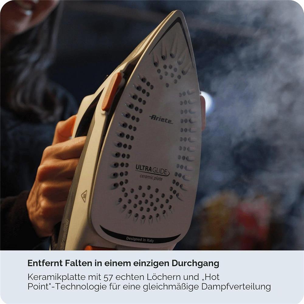 Ariete Step Up Dampfbügeleisen, Smart Temp, Auto-Lift Funktion, Vertikaldampf, 2400W