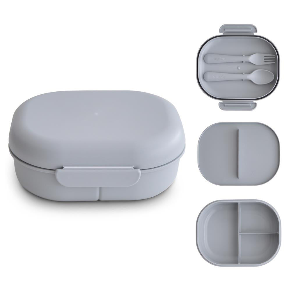 Mushie Lunchbox, Cloud, Brotdose mit Löffel und Gabel, BPA-frei