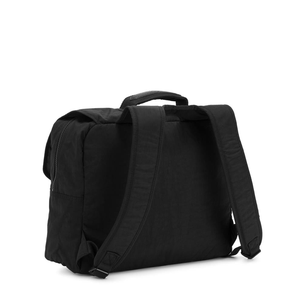 Kipling INIKO, mittelgroße Schultasche, True Black (schwarz), Schulrucksack mit gepolsterten Trägern