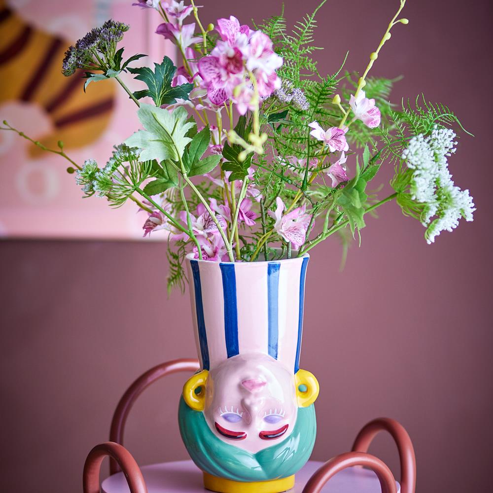 Bloomingville Miss Jody Vase Bunt Steingut Deko-Vase 22,5cm