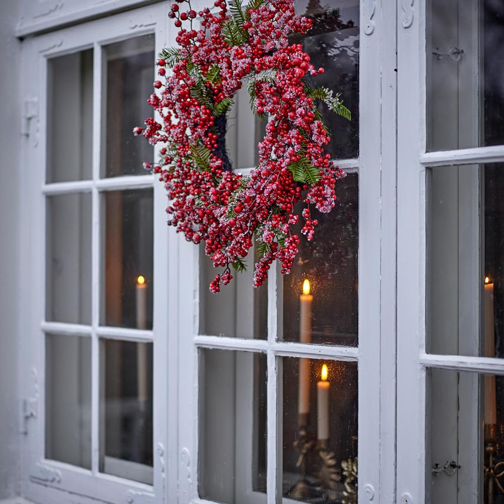 Bloomingville Winter Berry Kranz Rot Kunstkranz Weihnachtskranz D 51 cm