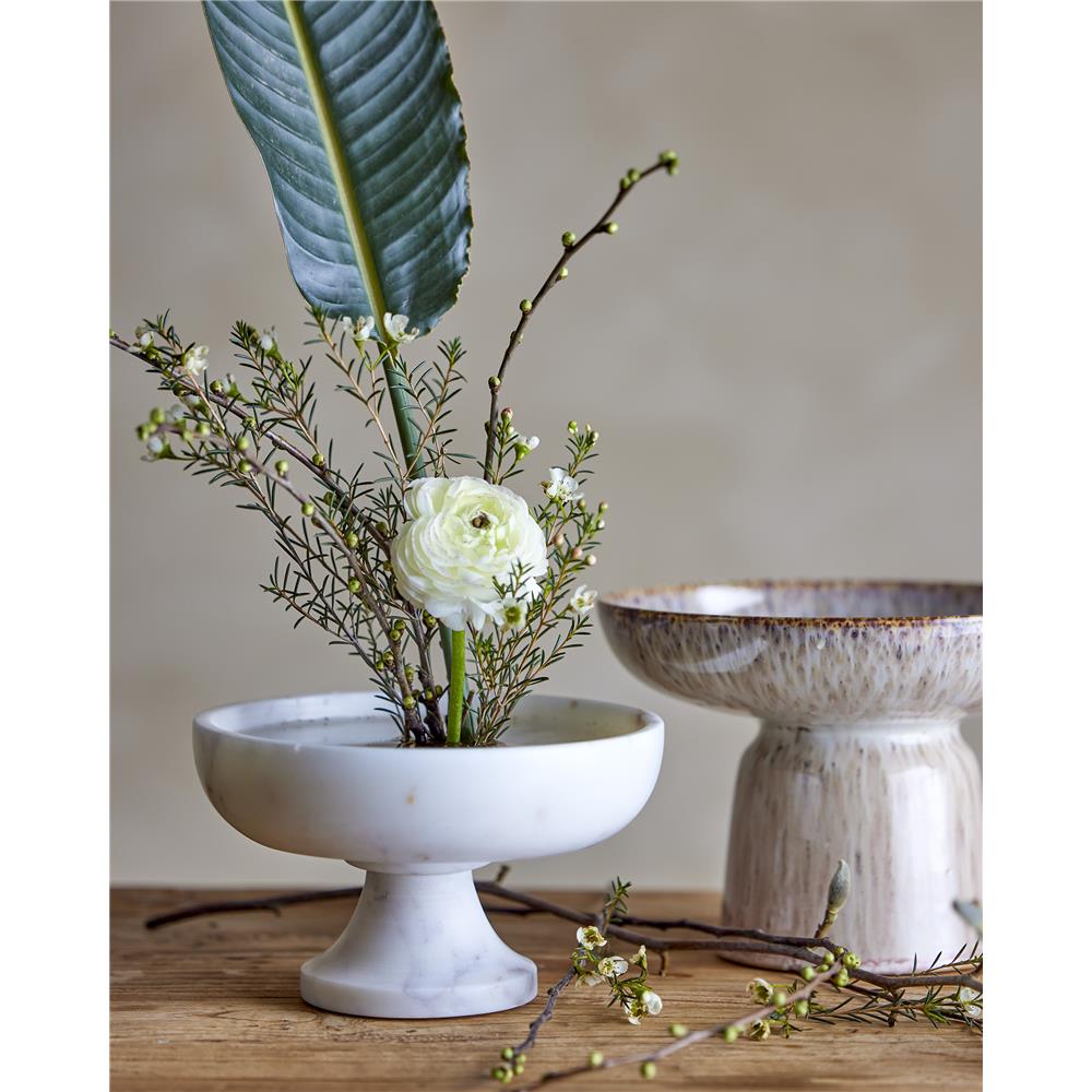 Bloomingville Eris Schale mit Fuß Marmor Weiß 20,5 x 11,5 cm