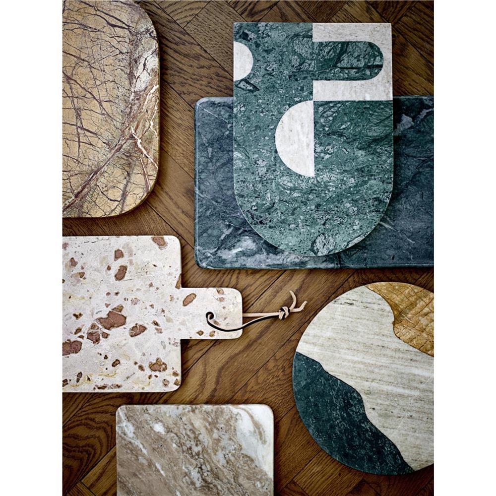 Bloomingville Deborah Serviertablett in Braun 30x24 cm aus Marmor