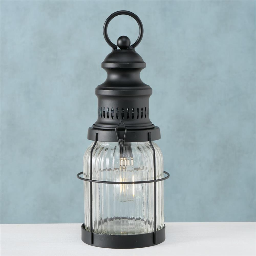 BOLTZE Tischleuchte Volta LED-Laterne 32cm Eisen Schwarz Industrial Design