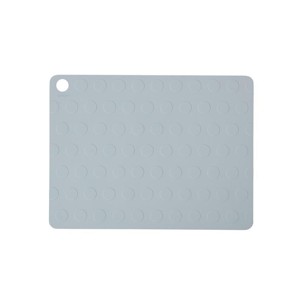 OYOY Dotto Tischset, 2er Set, 45 x 34 cm, Grau, Unterlage aus Silikon