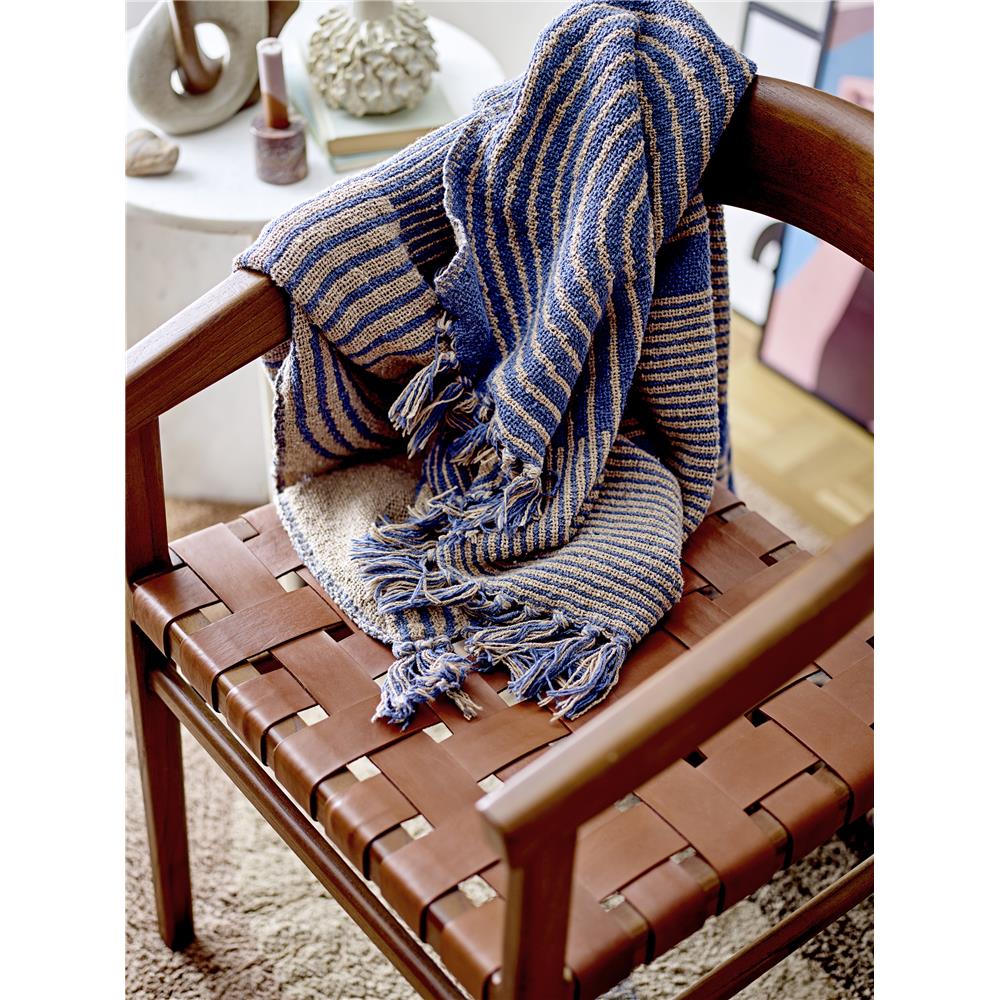 Bloomingville Tiffanie Überwurf, Blau, Recycelte Baumwolle