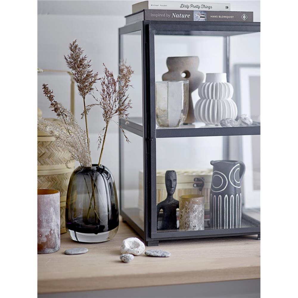 Bloomingville Halfdan Vase 11,5 x 14 cm Weiß Steingut Blumenvase Dekovase dänisches Design