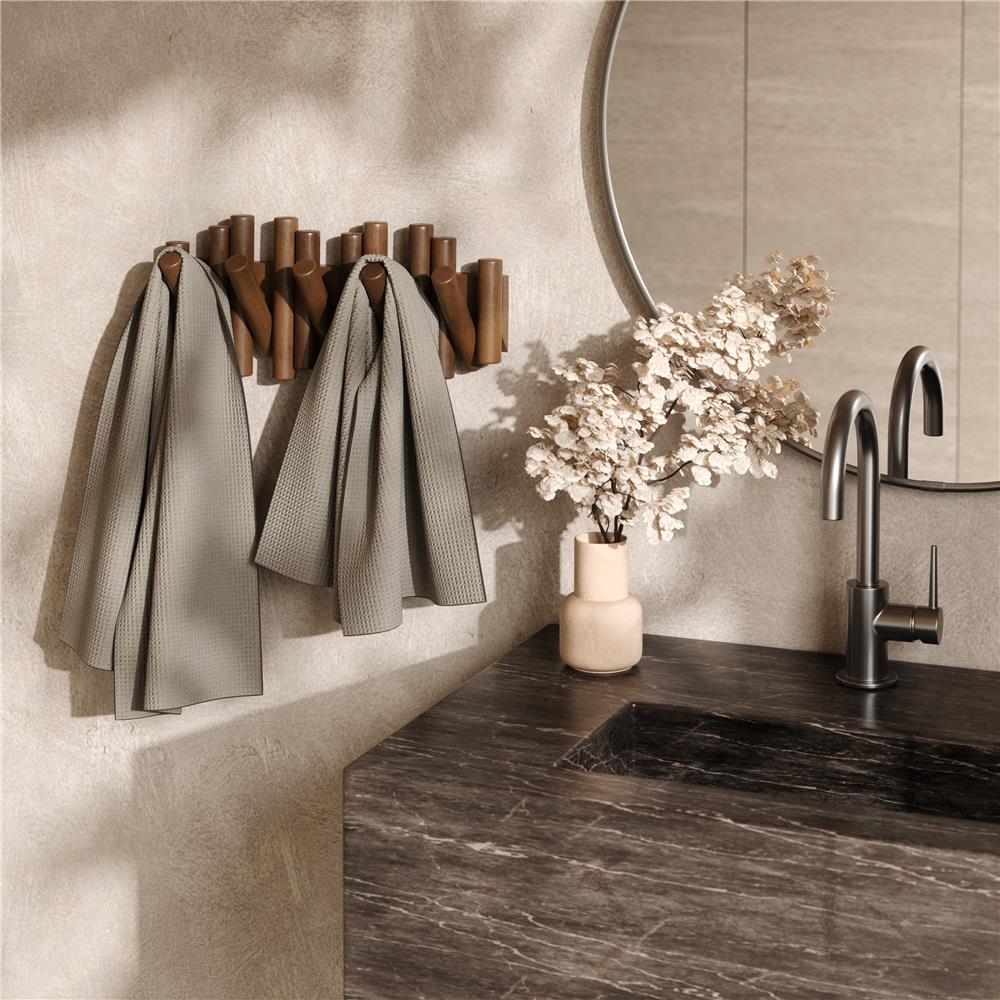 Umbra Picket - Moderne Garderobenleiste mit 5 Garderobenhaken, Walnuss Antik, aus Kiefernholz