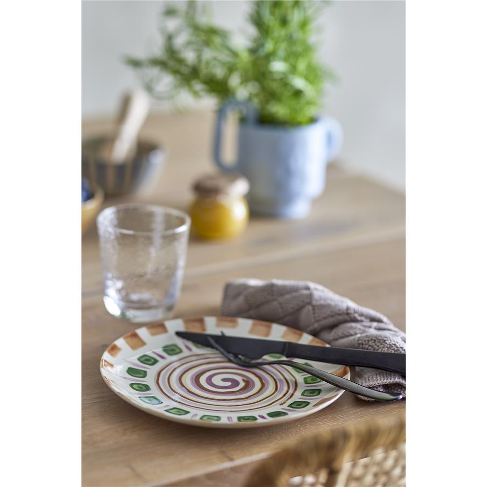 Bloomingville Shama Teller - Einzigartiger grüner Steingut-Teller für stilvolle Tischdekoration