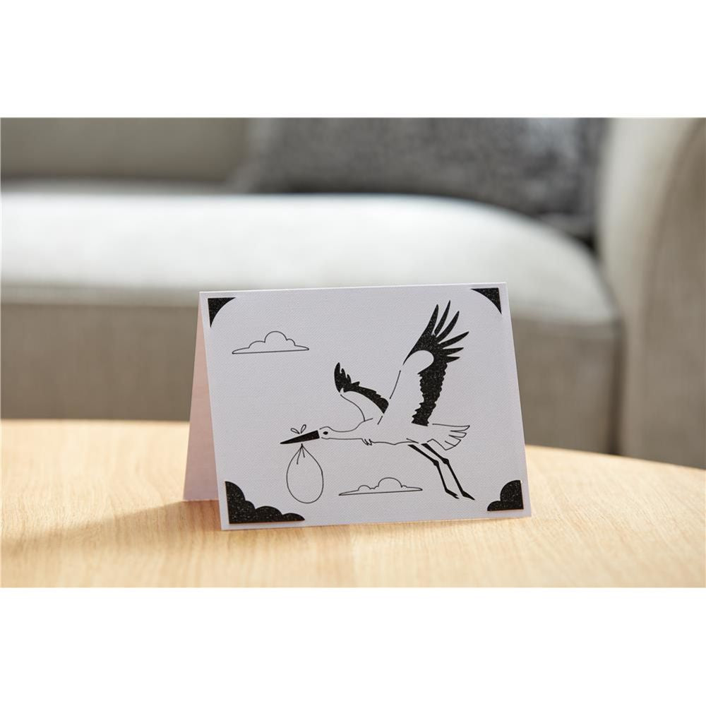 Cricut Joy Einlegekarten Set Glitzer & Glam 10 Stück 10,7 x 13,9 cm Graubraun Weiß Creme Grußkarten Karten