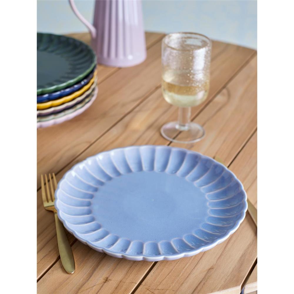 Bloomingville Latina Teller, Blau, 27 cm, Steingut, Speiseteller, dänisches Design