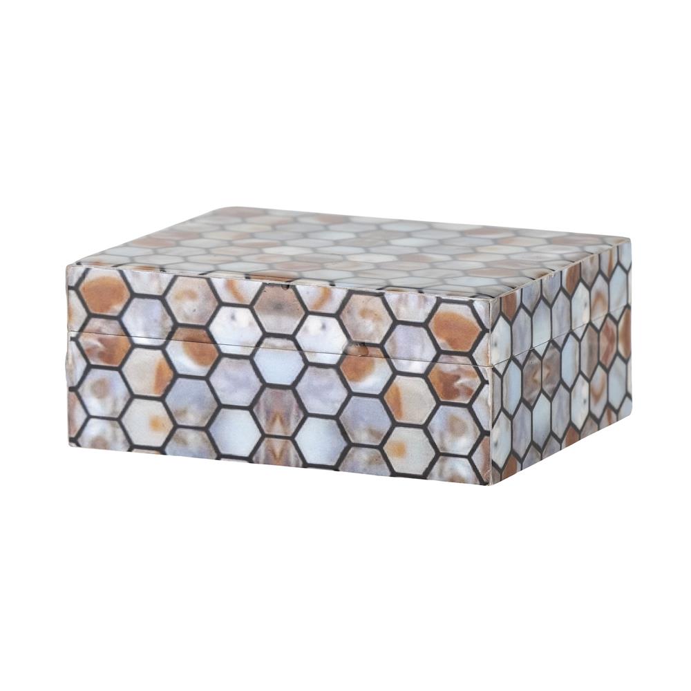 Bloomingville Domino Box mit Deckel – Praktische Aufbewahrung in Braun und Blau