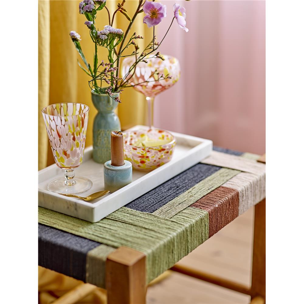 Bloomingville Embla Vase in Grün, 14,5cm, aus Steingut handgefertigt