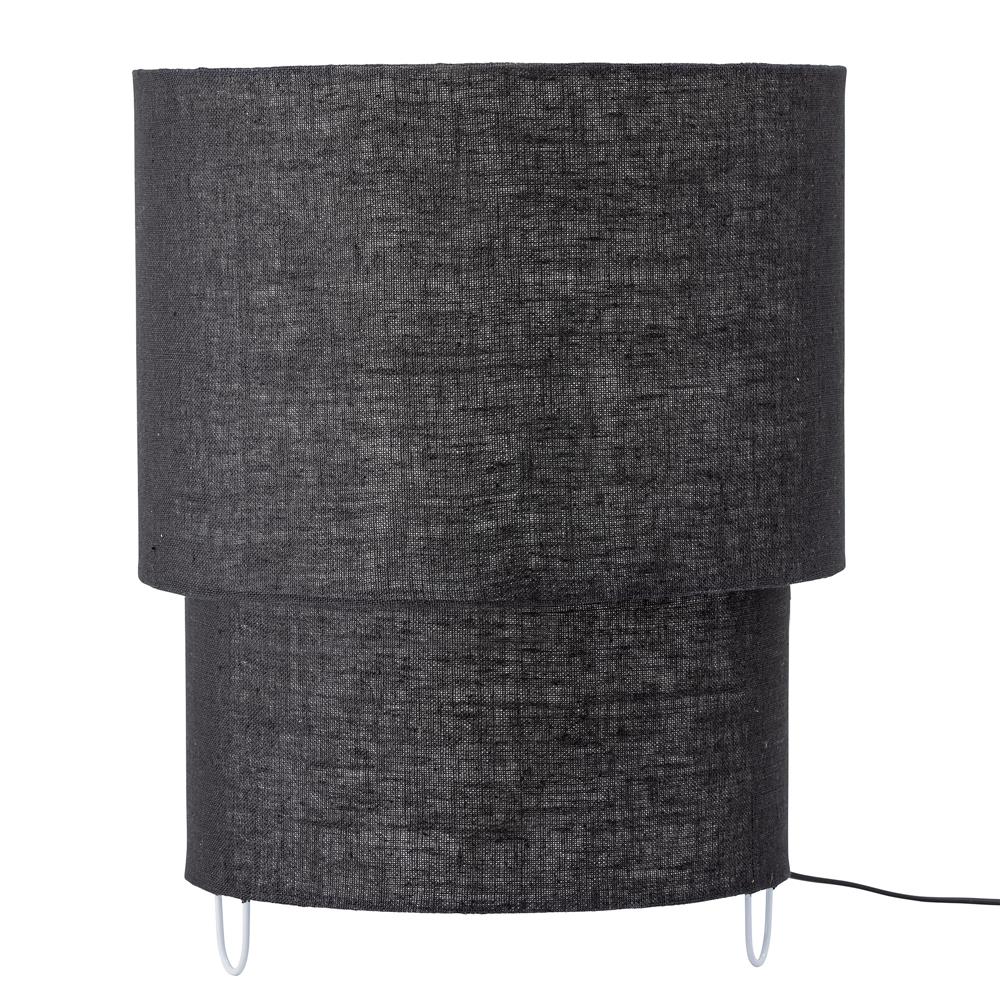 Bloomingville Zalt Tischlampe Schwarz Leinen Dekolampe Tischleuchte dänisches Design