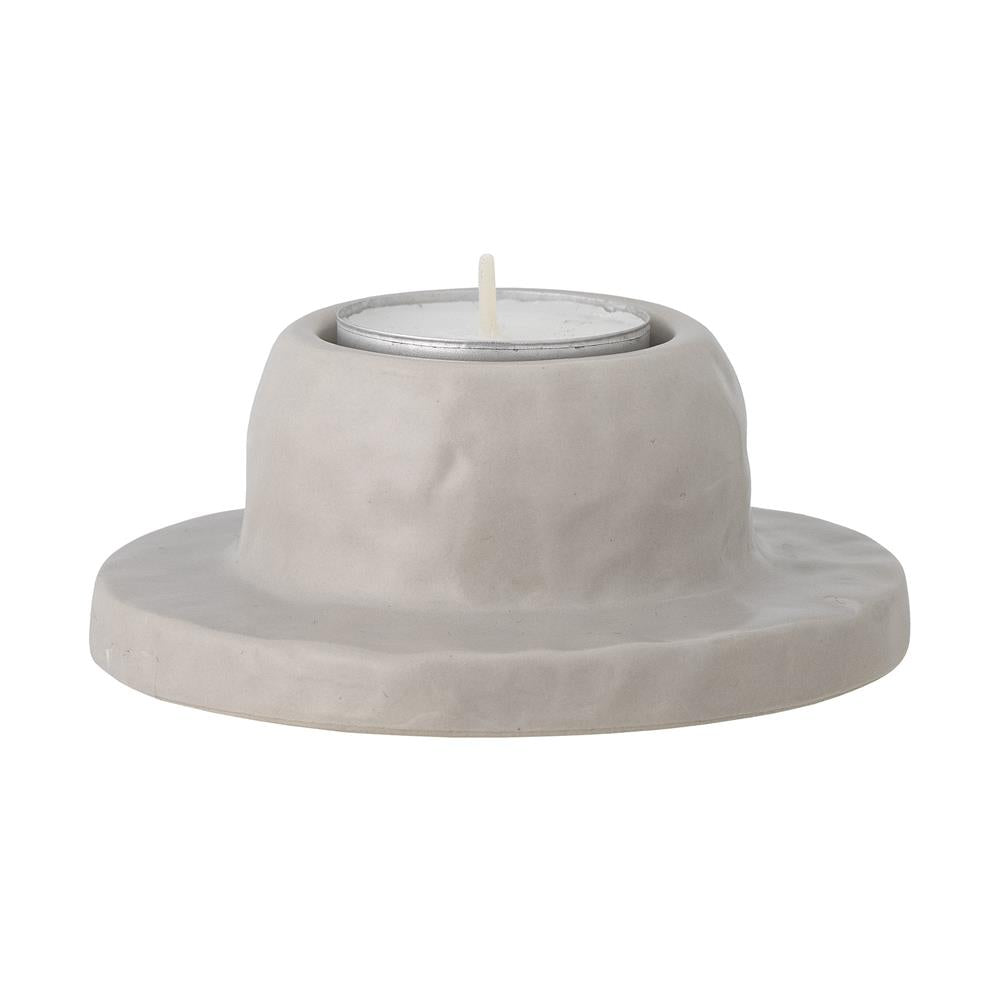 Bloomingville Imilia Teelichthalter, Weiß, Steingut, rustikaler handgefertigter Look