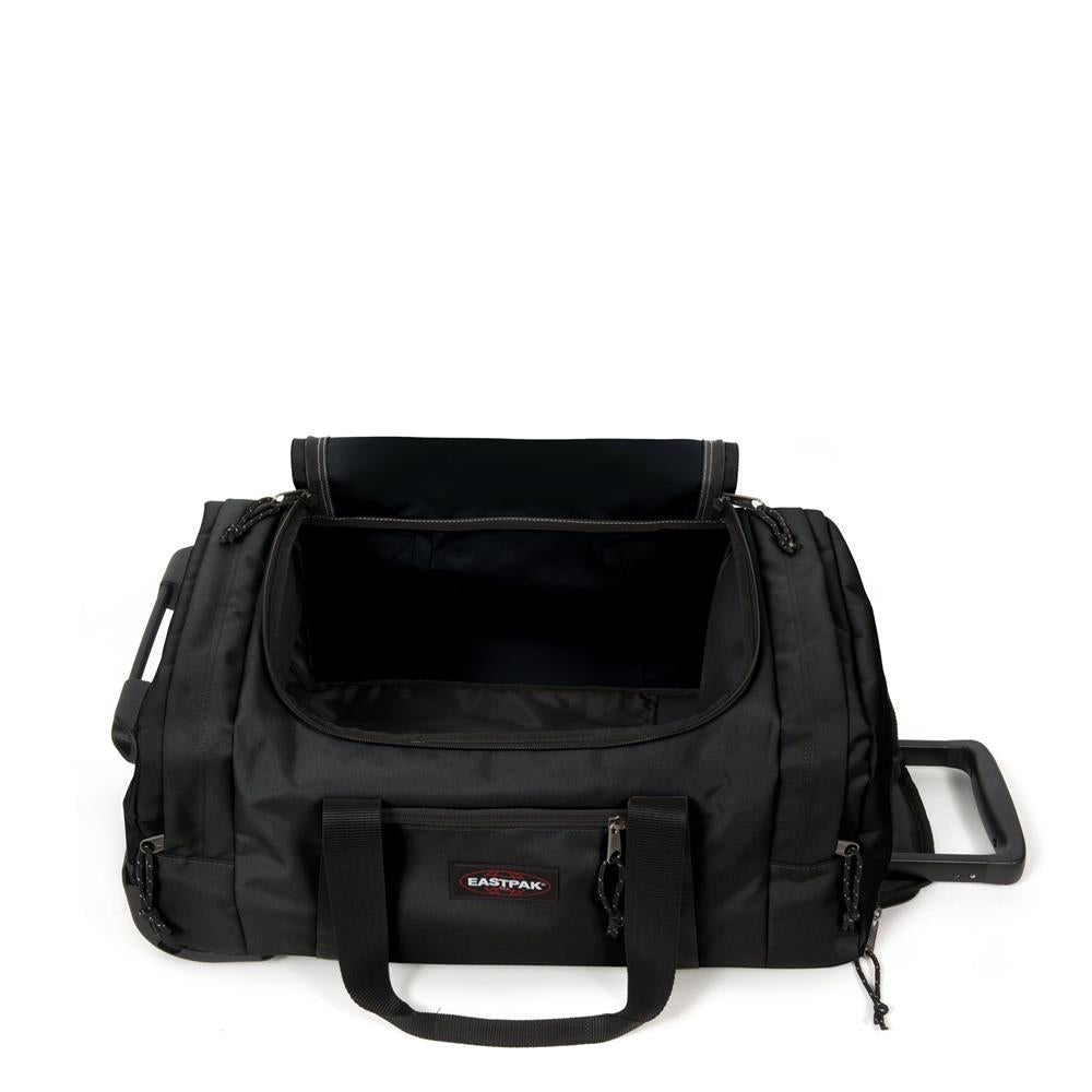 Eastpak LEATHERFACE S +, Kleine Reisetasche, Black (schwarz), 41L, mit 2 Rädern