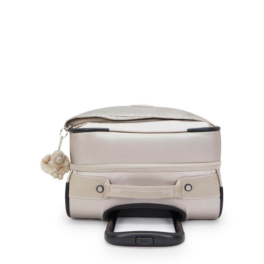 Kipling SPONTANEOUS S, Kleiner Reisekoffer, Metallic Glow (beige), 37,5L, Handgepäck, 4-Rollen