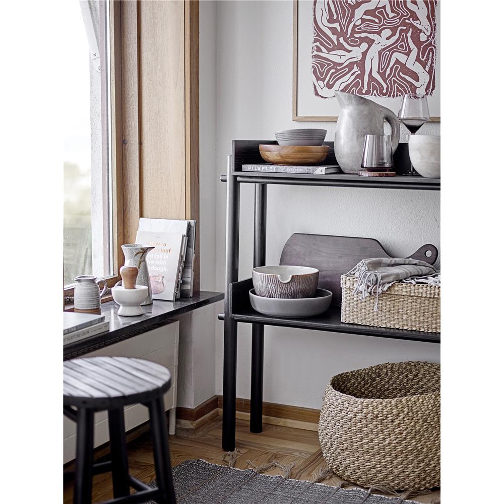 Bloomingville Bilbo Hocker, Schwarz, aus Bambus, skandinavischer Look