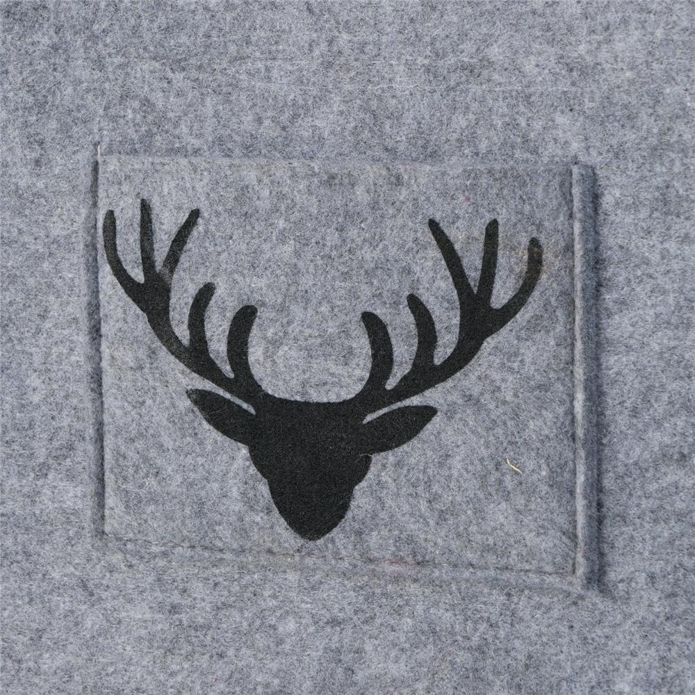 BOLTZE Korb Karly – 3er Set mit Hirschgeweihmotiv, Holz & Textil, Landhausstil