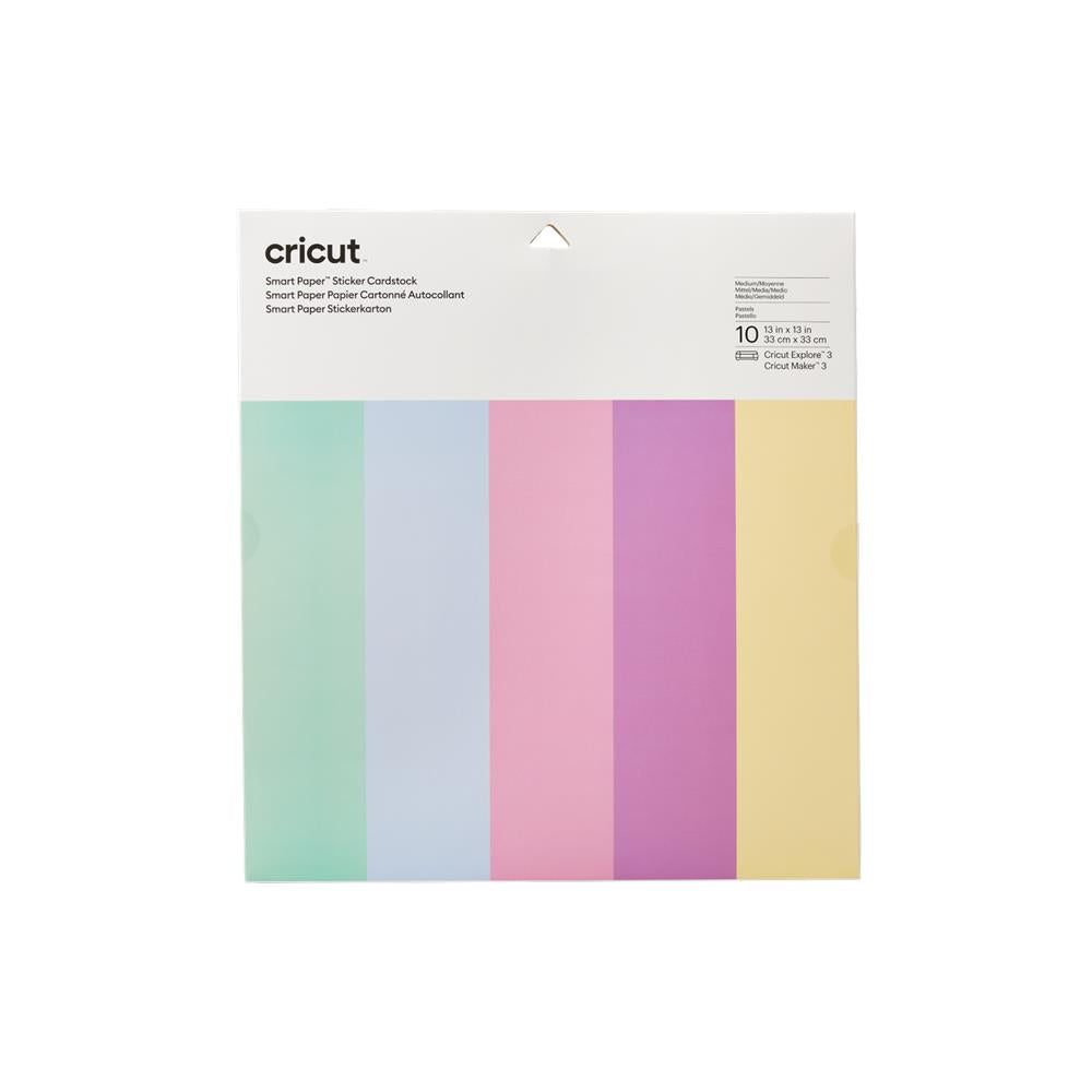 Cricut Smart Paper Farbkarton in Pastell 10 Stück mit klebender Rückseite zum Aufbügeln