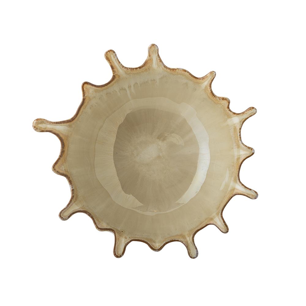 Bloomingville Alcott Schale aus Steingut, Natur – dekorative Servierschale mit Glasur