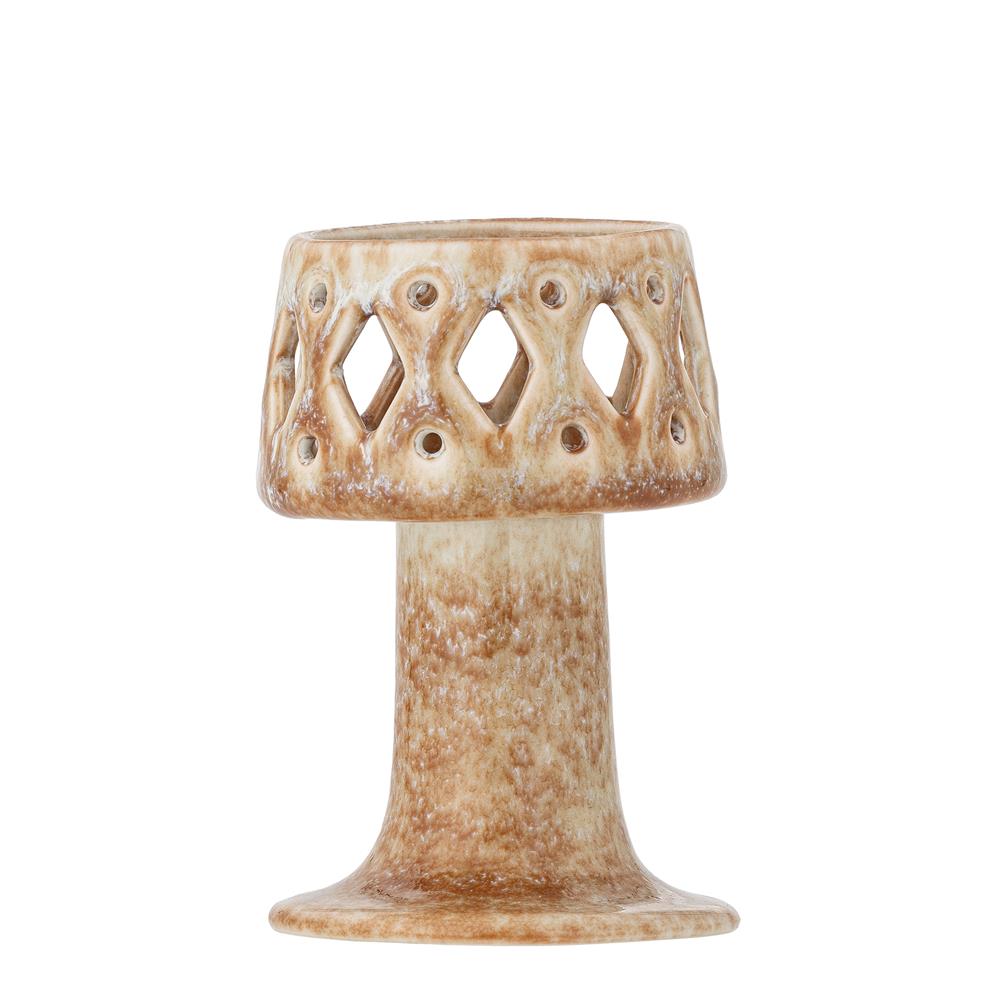 Bloomingville Patty Teelichthalter Natur Steingut D8xH12 cm Landhaus