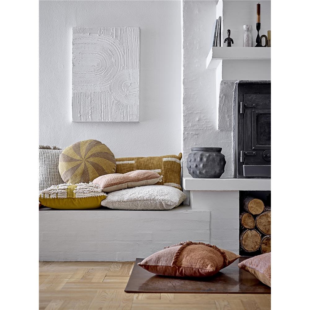 Bloomingville Cea Kissen, 45x45 cm, Gelb, 100% Baumwolle, skandinavisches Design