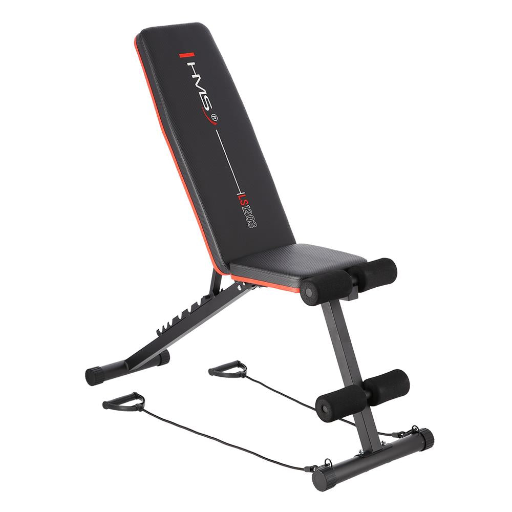 Klappbare Trainingsbank bis 200 kg mit Expandern | HMS LS1203