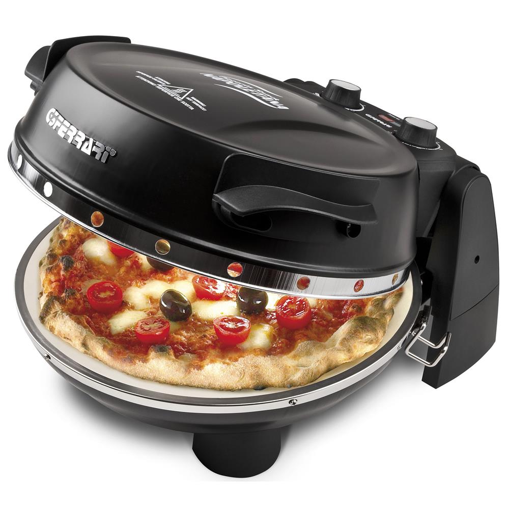 G3Ferrari elektrischer Pizzaofen Napoletana mit Pizzastein schwarz Pizzamaker 1200W für Pizza Ø 31cm