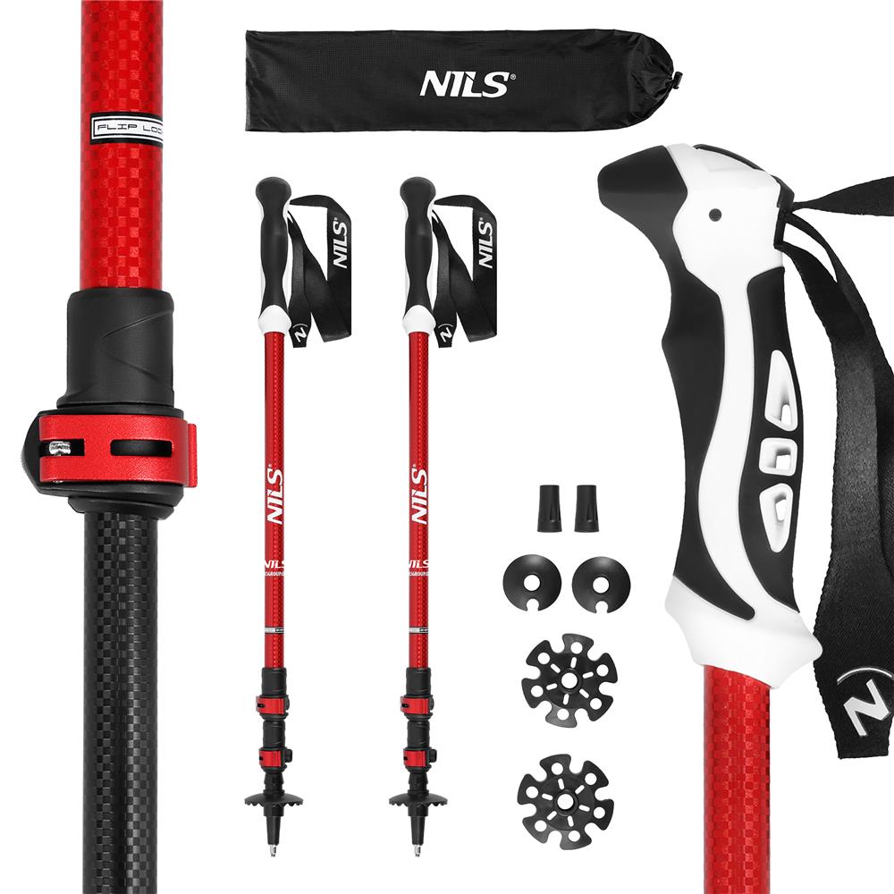 Trekkingstöcke Aluminium Wanderstöcke Rot | NILS TK8601