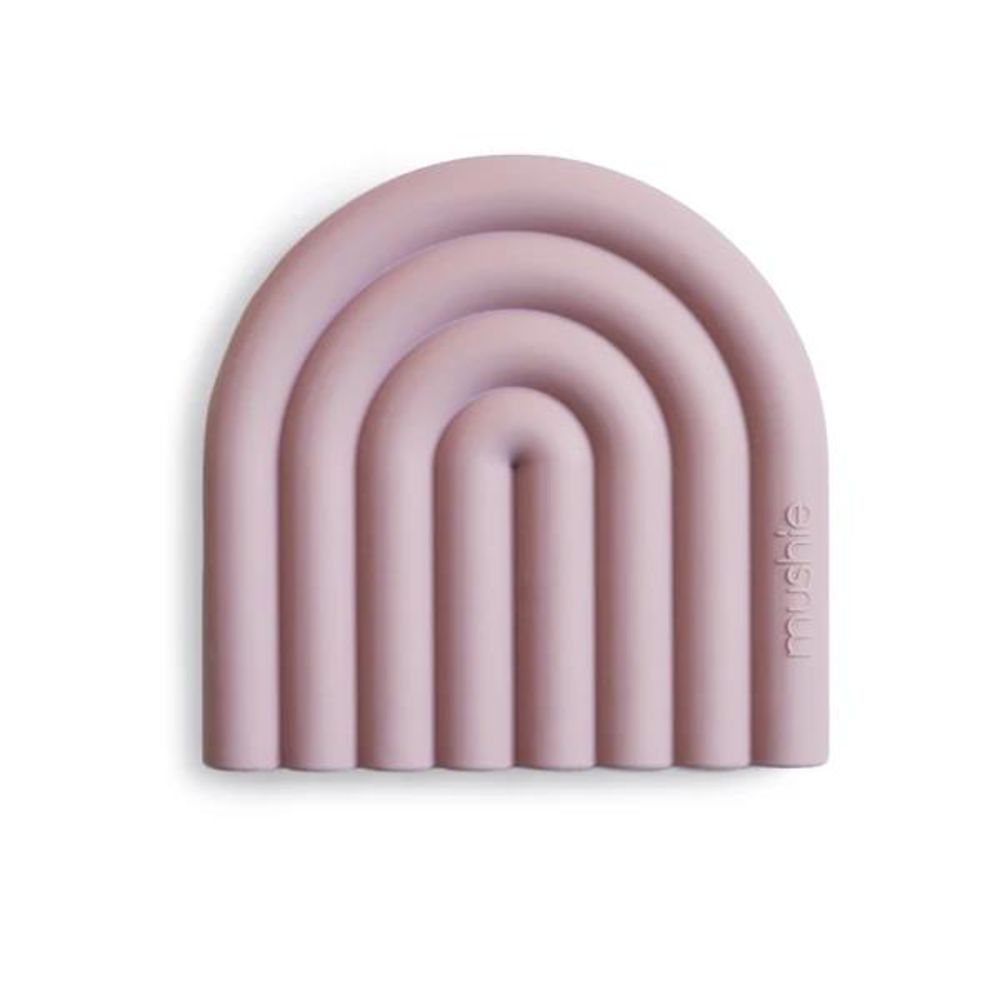 Mushie Beißring Regenbogen, Mauve, aus Silikon, BPA-frei