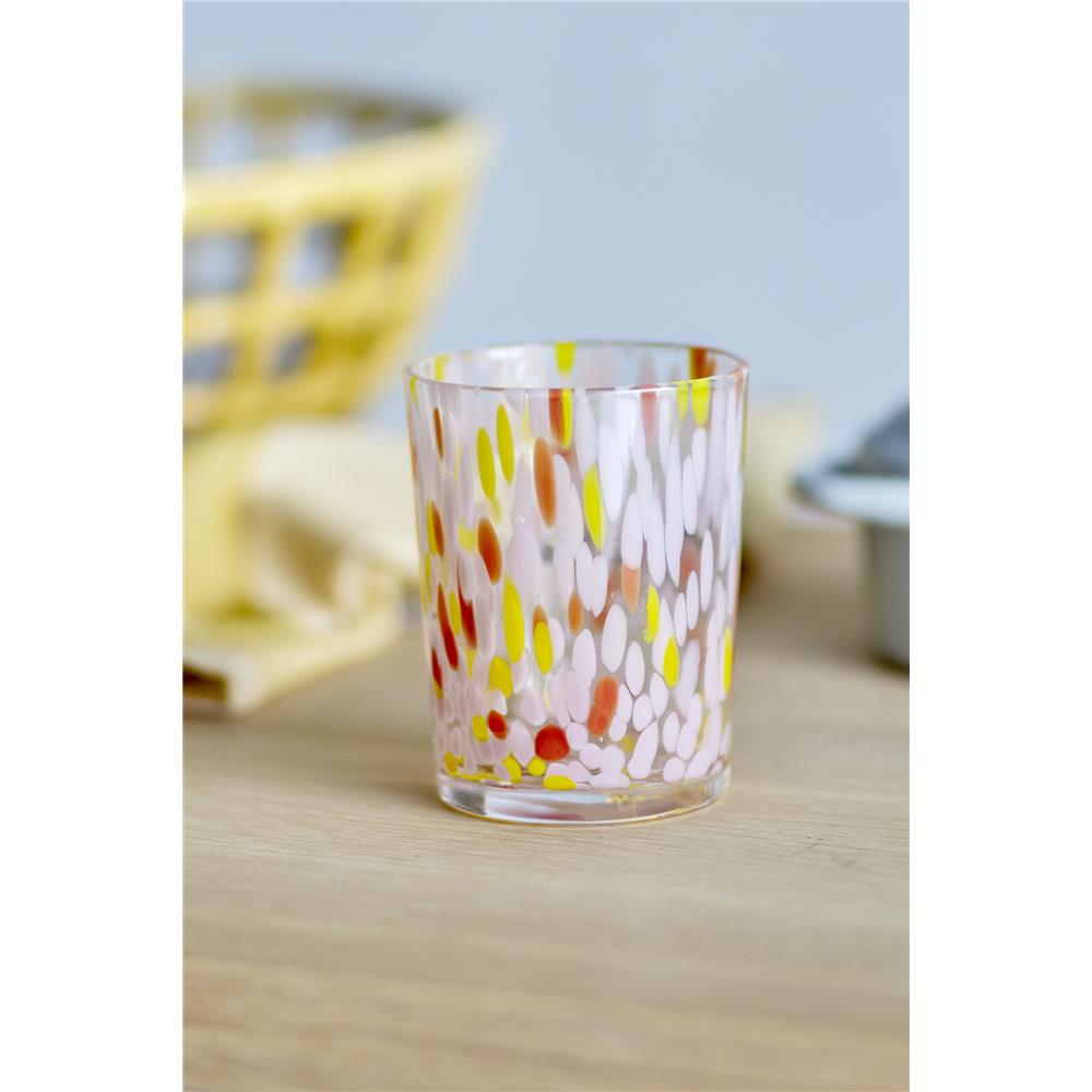 Bloomingville Lilya Trinkglas in Rosa, 335ml, aus Glas