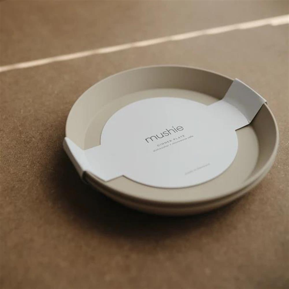 Mushie Kinderteller 2er Set, Vanilla, rund, BPA-frei