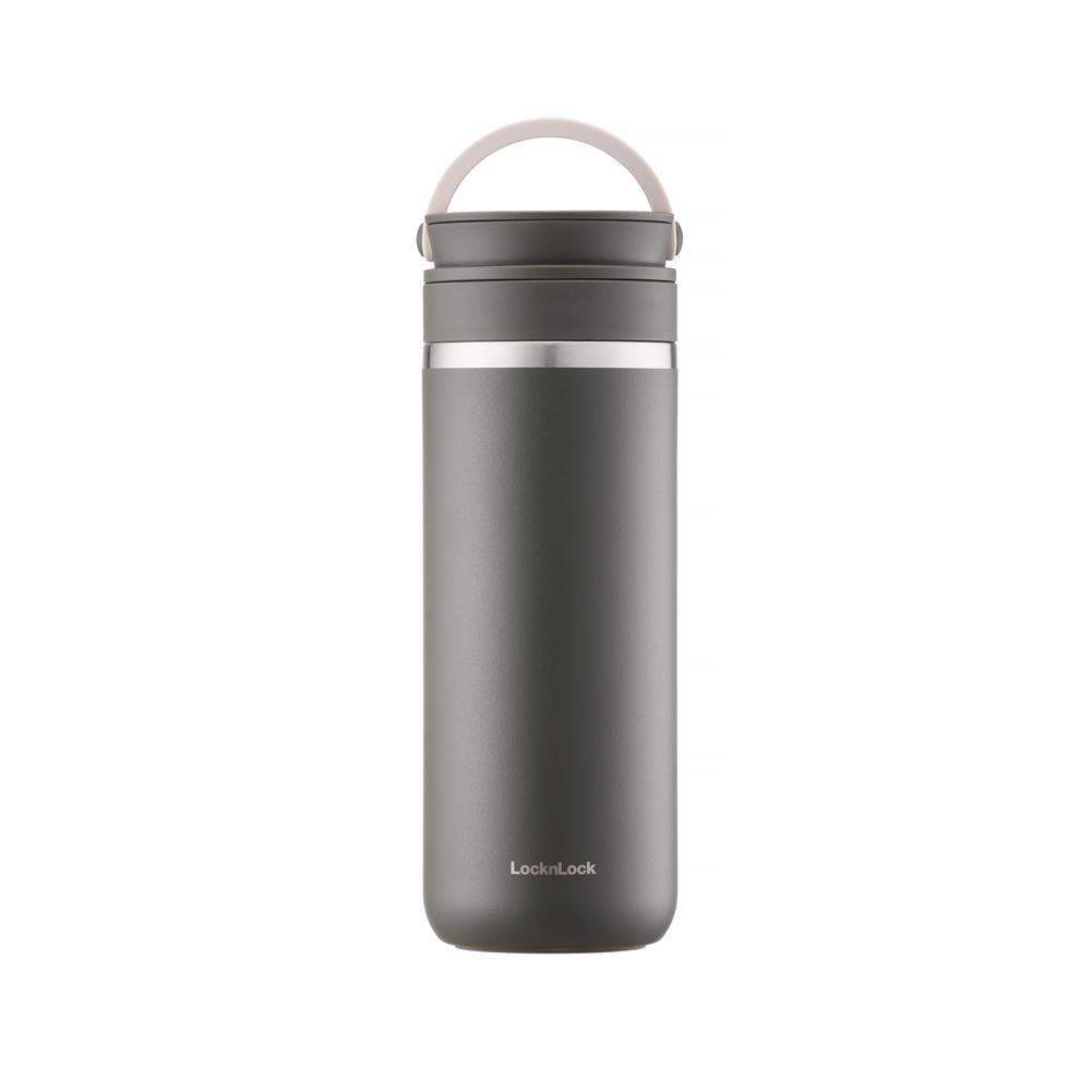 LocknLock Metro Thermobecher 475 ml Khaki - Edelstahl Tumbler auslaufsicher mit Griff