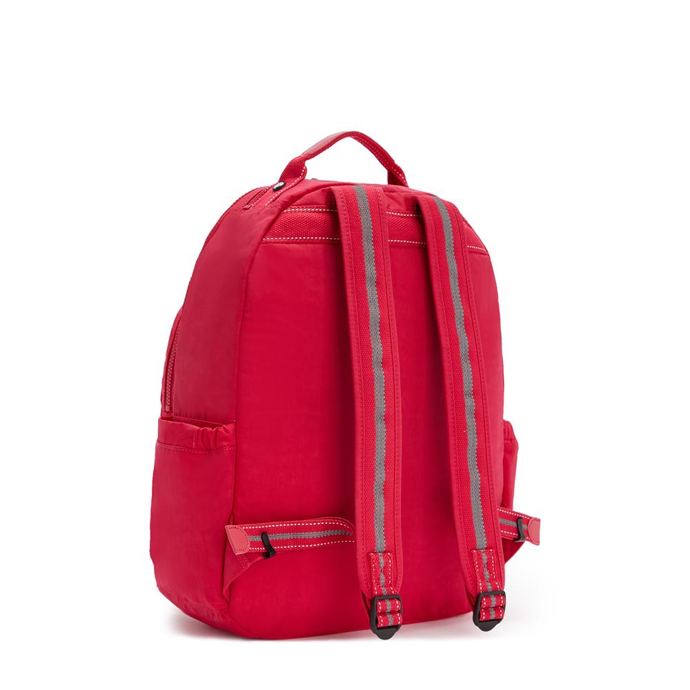 Kipling SEOUL L, Großer Schulrucksack mit 15-Zoll-Laptopfach, 27L, True Pink (pink)