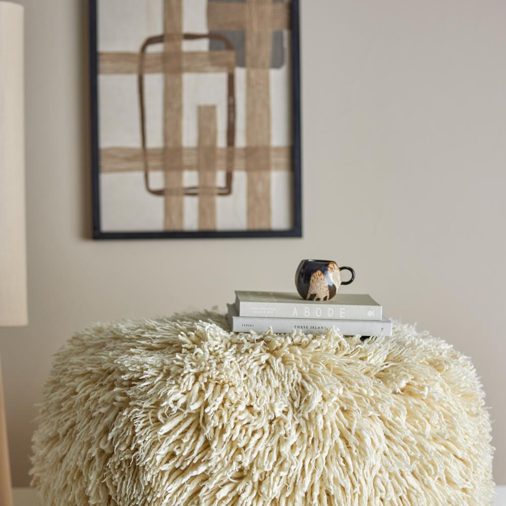 Bloomingville Lomba Hocker Natur Wolle 80x80x45 cm Sitzhocker