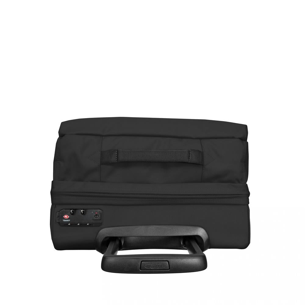 Eastpak TRANS4 S, Kleiner Reisetrolley, Black (schwarz), 44L, Rollkoffer mit 4 Rädern und TSA-Schloss
