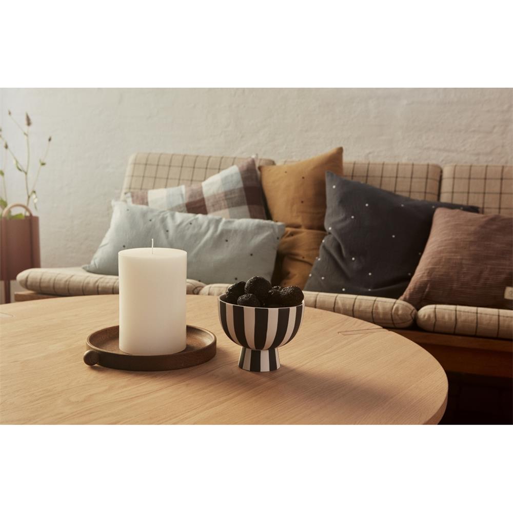 OYOY Toppu Schale - 12,6x10 cm, Schwarz/Weiß gestreift - vielseitig als Dekoschale, Blumentopf, Vase