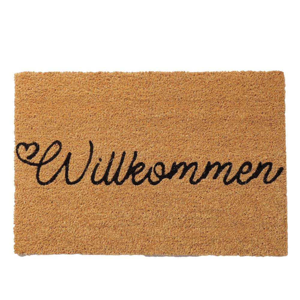 BOLTZE Fußmatte Willkommen 60x40cm aus Kokos mit Schriftzug "Willkommen"
