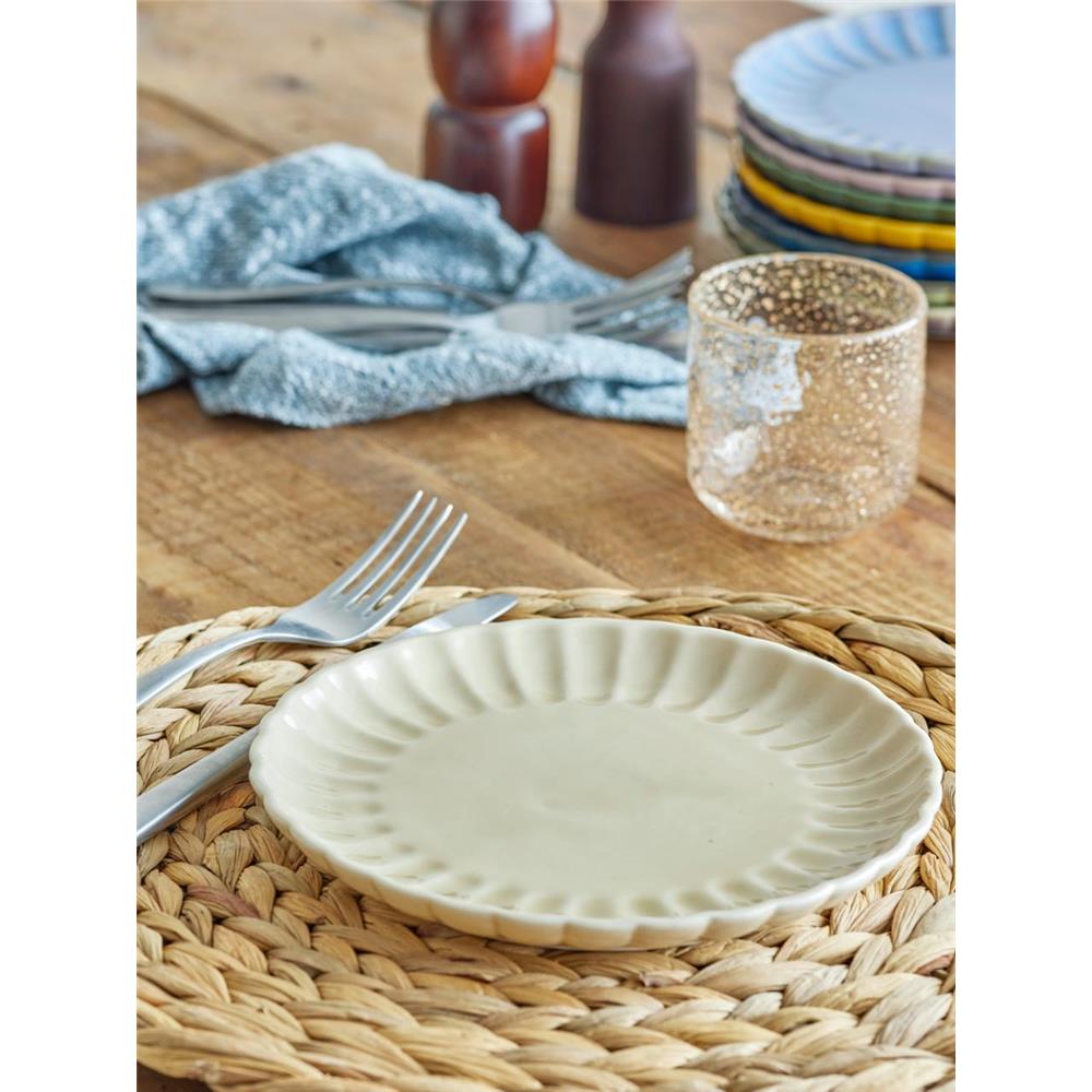 Bloomingville Latina Teller, Natur, 20 cm, Steingut, dänisches Design