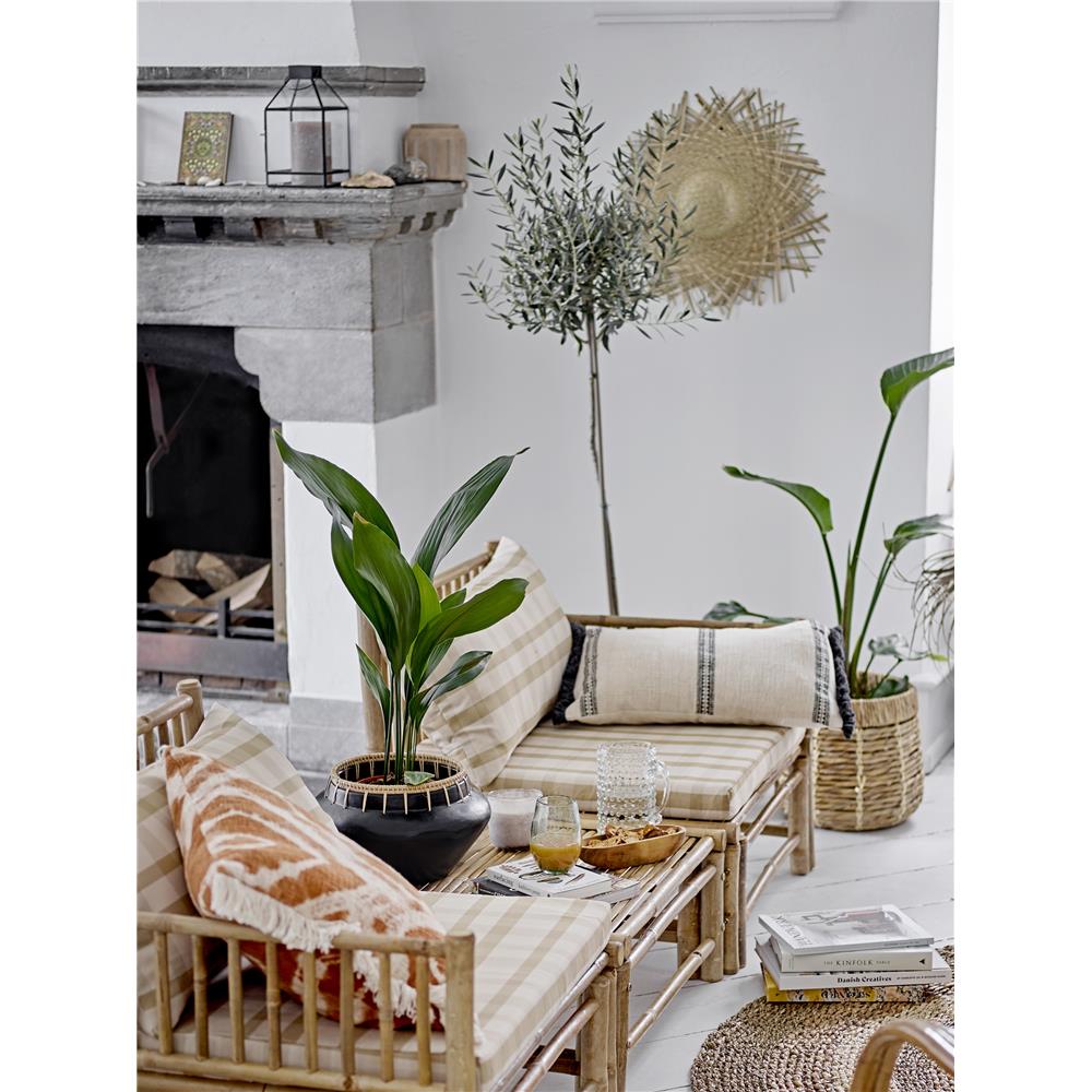 Bloomingville Ester Kissen in Orange, 50x50 cm, 100% Baumwolle mit Fransen