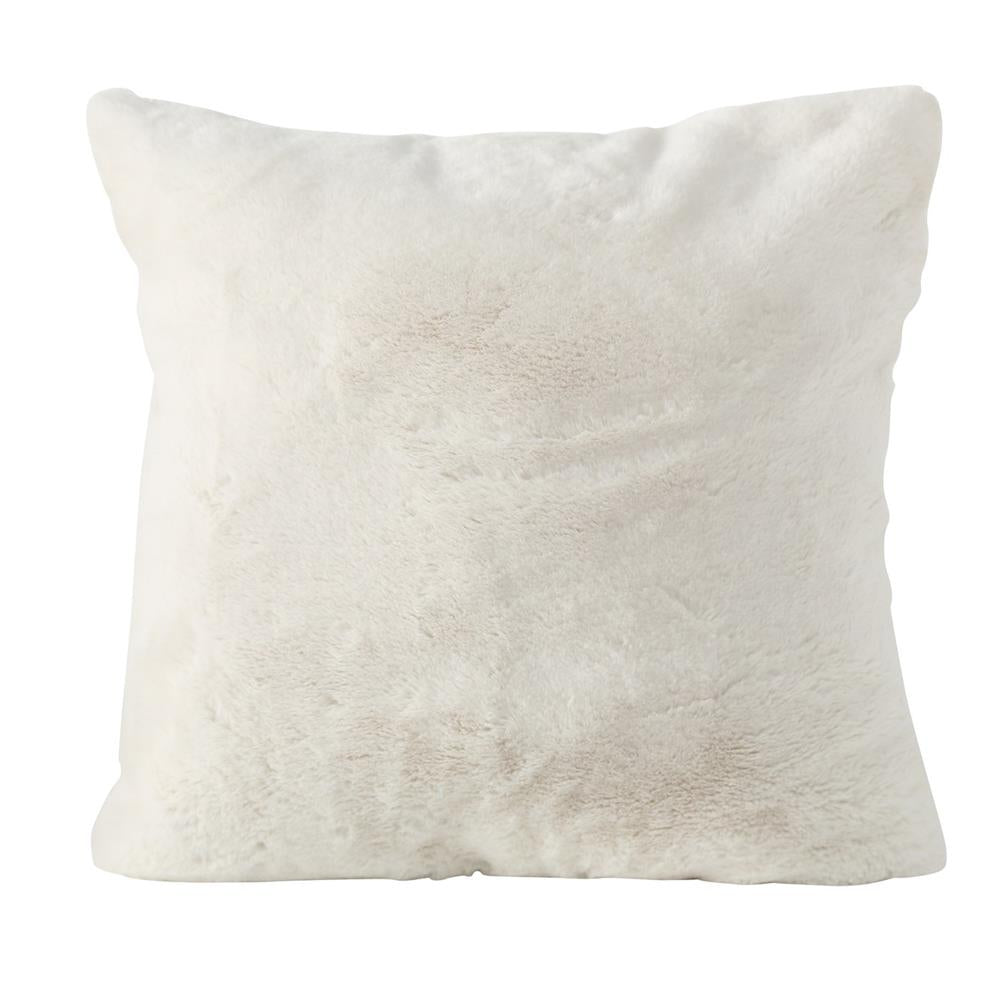 BOLTZE Kissen Storan – Kuscheliges Plüschkissen in Cremeweiß, 45×45 cm mit Reißverschluss