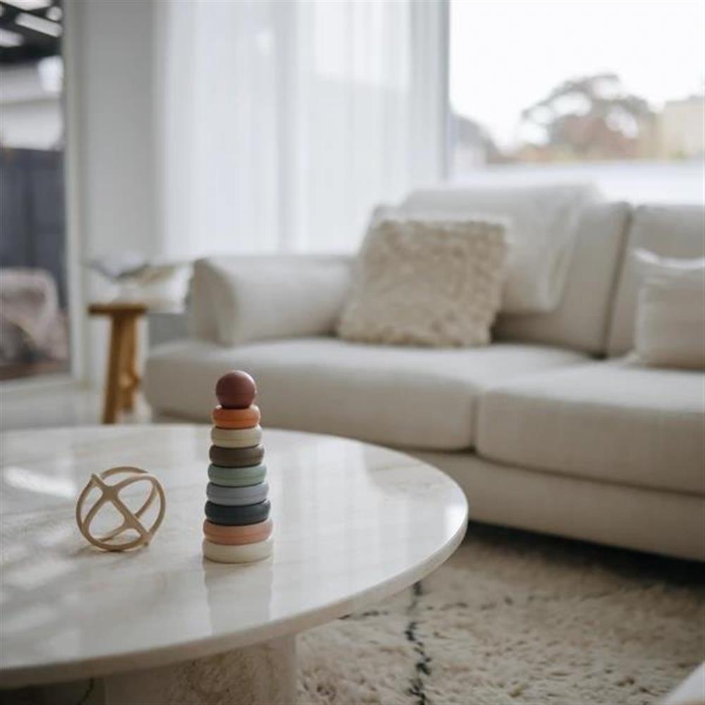 Mushie Beißring Ball, Woodchuck, aus Silikon, BPA-frei