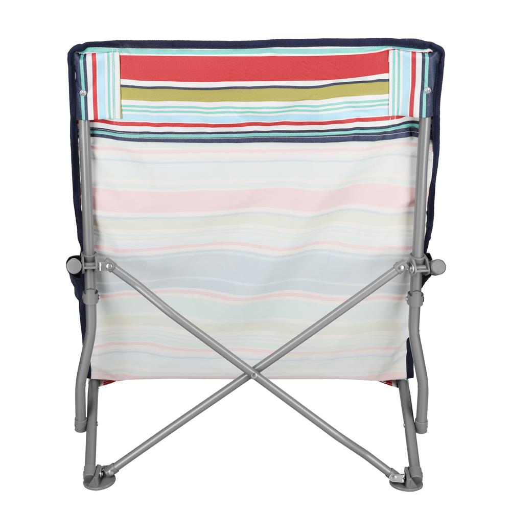 NILS Strandstuhl Blau-Rot gestreift- bequemer klappbarer Campingstuhl für Garten, Strand & Outdoor