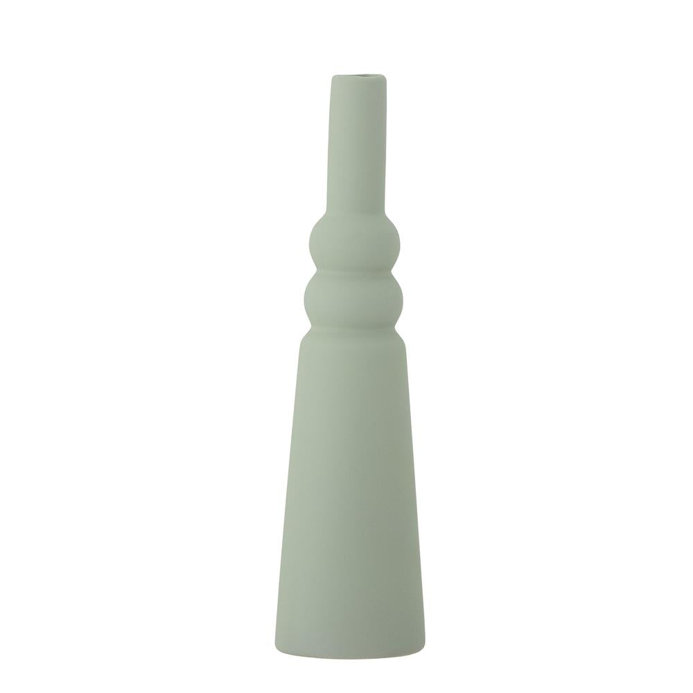 Bloomingville Isolde Vase in Grün aus Steingut, matte Glasur